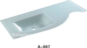 newly hot sell strong tempered glass Bathroom Basin,matte finished basin,extra super white glass basin sink