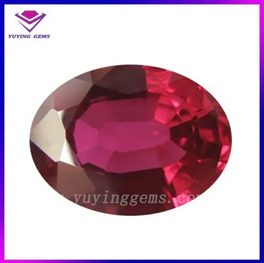 Pigeon Blood Dark Red Corundum Oval Shape Synthetic Ruby Gem Stone
