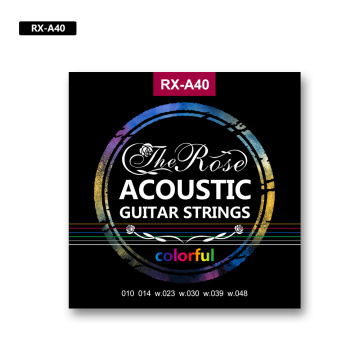 Colorful acoustic guitar strings