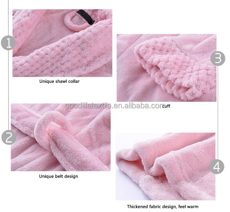 Luxury Custom Solid Casual Clothes Women Bathrobe