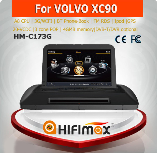 Hifimax car navigation FOR VOLVO XC90 WITH A8 CHIPSET DUAL CORE 1080P V-20 DISC WIFI 3G INTERNET DVR