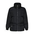 Winter Hot Sale Ladies Zipper Black Padded Jacket