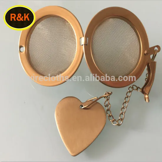 stainless steel wire mesh tea infuser ball with heart pendant