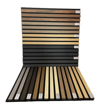 Wholesale Cheap Sound Absorbing MDF Wood Slat Veneer Panels Acoustical