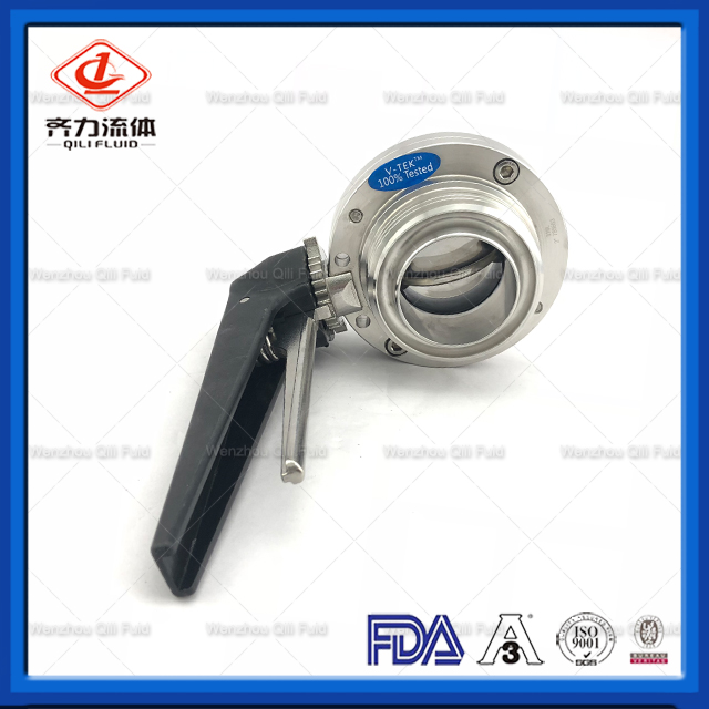 Sanitary Stainless Steel Butterfly Valve 45