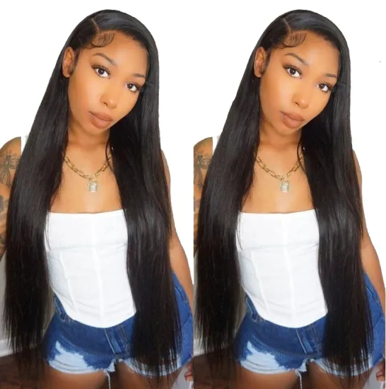 Wholesale virgin transparent hd kinky straight lace front human hair wig,closure straight brazilian 360 lace frontal wig