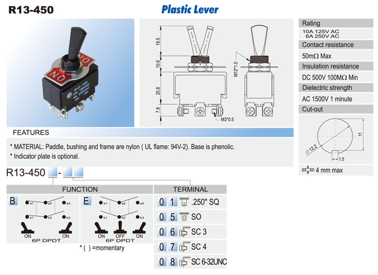 Waterproof Toggle Switches