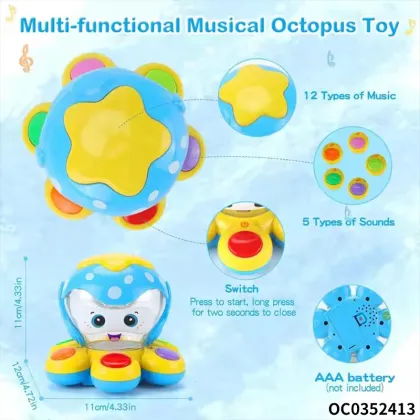 Cartoon Octopus Percussion Toy: Fun Musical Hand Drum for Babies