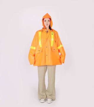 Adult all season outdoor hiking Waterproof color customized single person reflective polyester rainwear jacket