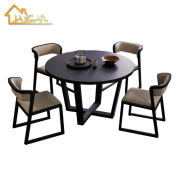 Wholesale Modern Luxury Black Oak Round Dining Table Set for 4