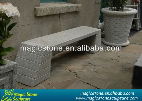 carved garden stone bench