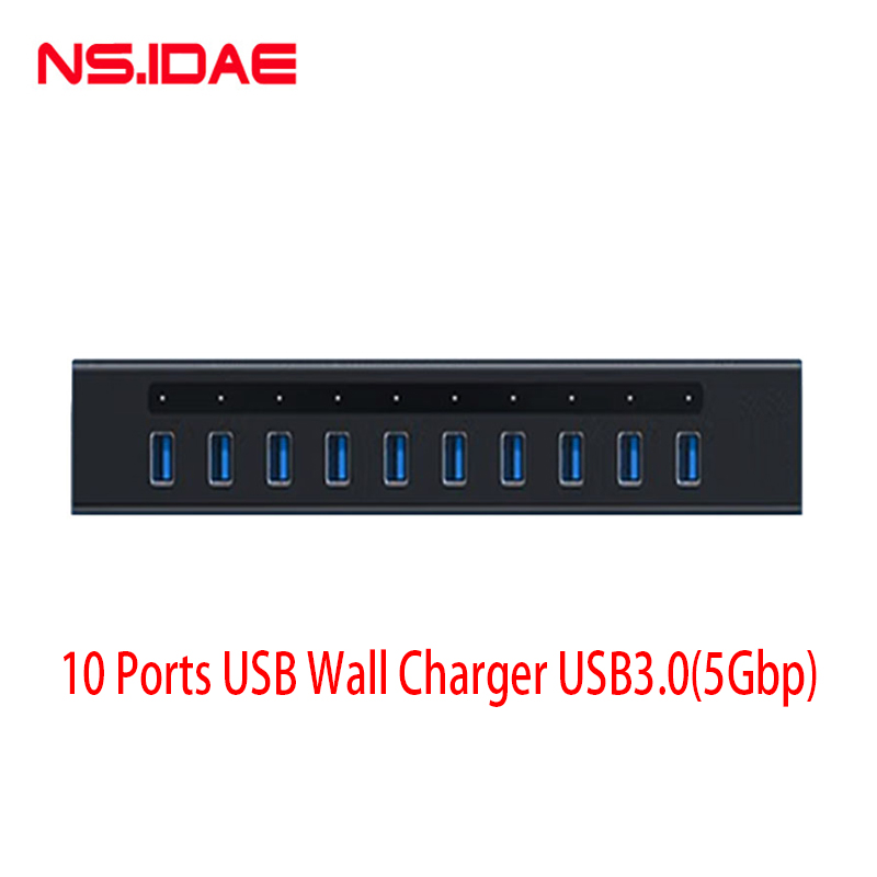 10 hub USB quadrado portátil