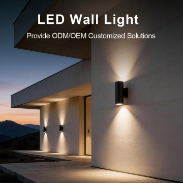 Lámpara de pared LED de aluminio I65 con cabezales dobles para exteriores