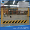 Welded construction fence foundation pit guardrail