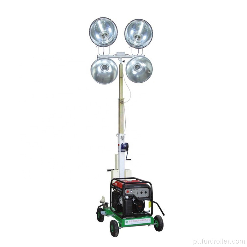 Torre de luz led portátil pequena com gerador FZM-1000B