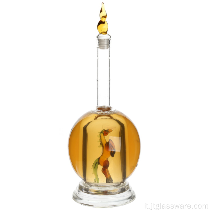 Bottiglia di vetro trasparente da 500 ml popolare all&#39;ingrosso di alta qualità