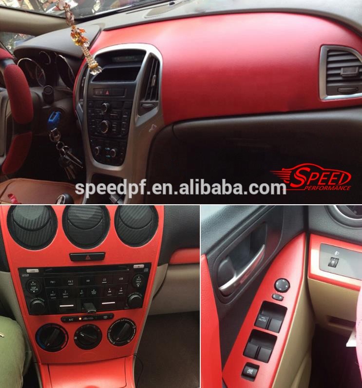 Red Car Interior Panel Wrap Waterproof Leather Textured Calendered4