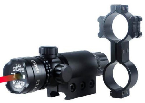 Adjustable Red Laser DOT Scope Sight for Pistol W/ Riflescope Mounts