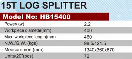 HB15400 Longli Electric Log Splitter Manual: Smart Log Splitter