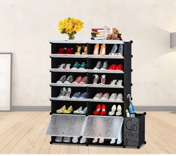 Plastic Cubes Shoe Rack with door