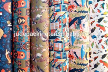 Childern lovely partern art paper decorative paper for gifts wrapping custom design accepted