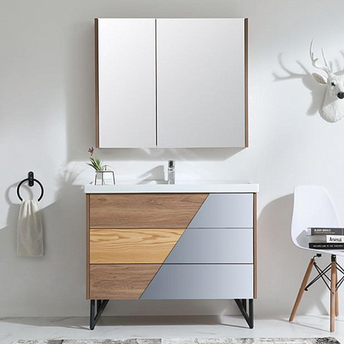 Two-color Floor-to-ceiling Bathroom Cabinet