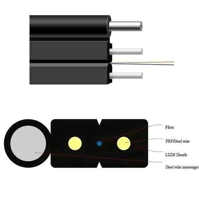 1 Core Optic Fiber Cable FTTH Drop Cable