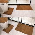 Chenille bathroom mat and toilet mat