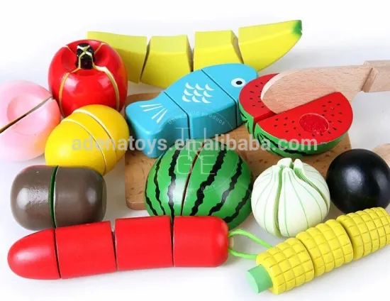 100%green paint wood pretend toys kids pretend play fruit toys cutting fruits