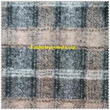 black coffee white melange colors plaid check jacquard designs boiled wool knit fabric for garment coat