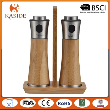 New selling Kitchenware Bamboo Oil and Vinegar Spray Pot Set with best price