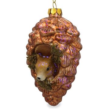 Pinecone vormige aangepaste geblazen kerst ornamenten van Kerstmis
