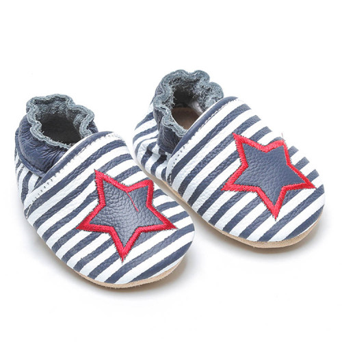 Pantofole per bambini in pelle morbida in pelle morbida stella