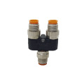 4 Pin M12 Male A Coded Y Connector