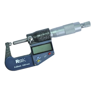 ROKTOOLS 0-25mm Spherical Tube Electronic Digital Micrometer with Arc Anvil