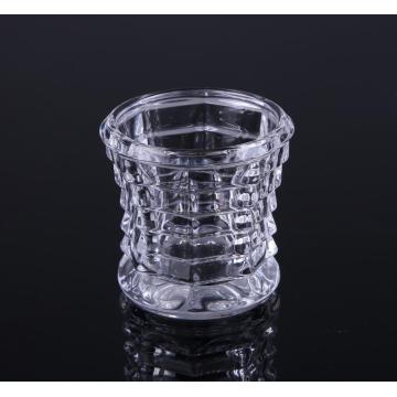 Glass Embossed Votive Candle Cup