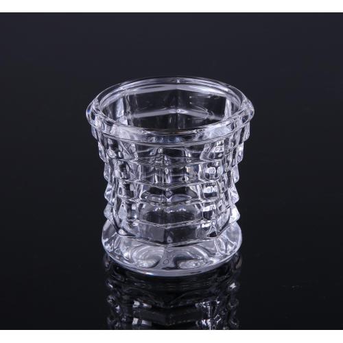 Glass Embossed Votive Candle Cup