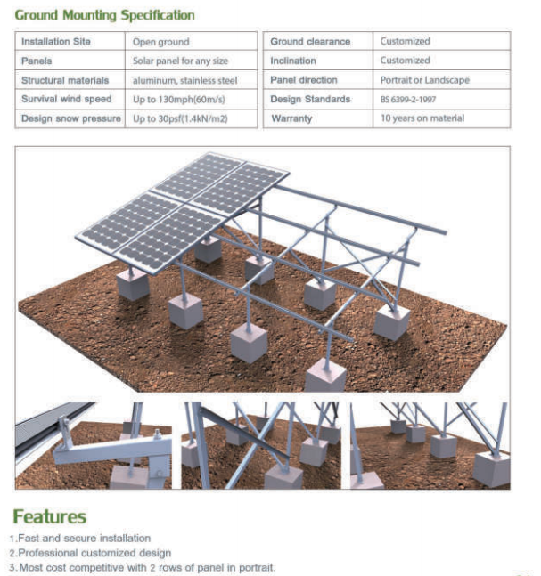 Galvanizing Steel Pv Solar Panel Ground Mounting System Brackets, High ...
