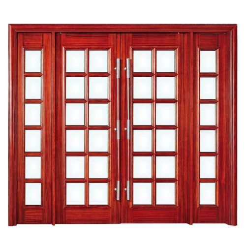 Hot Sale Red Solid Wood Frame Sliding Door