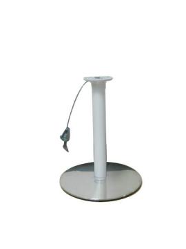 Elevador de Gas redondo de 500mm, Base de mesa ajustable en altura, columna de elevación de aluminio de 630 y 1050mm, recubrimiento en polvo blanco con liberación de Cable