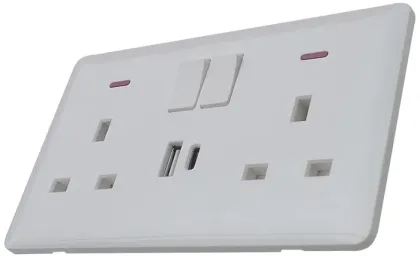 13A Neon-Indicated 2-Gang DP Switched Socket