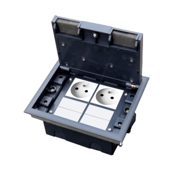 Hidden Floor Power Socket with 4 Gang French Socket: ITD-622AS Pop Up by Handle Plastic Type, Made in China