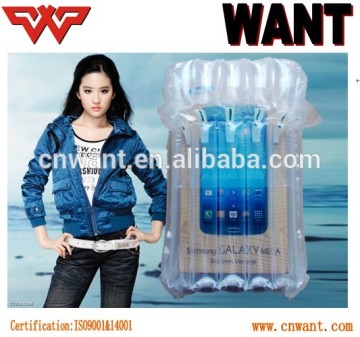 Q-Shape Plastic Inflatable Air Bag Packaging for Electronics/ air bubble plastic packing bag for protective