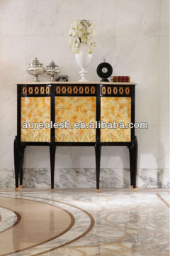 AK-1052 Solid Wood With Hand Carving Front Door Cabinet