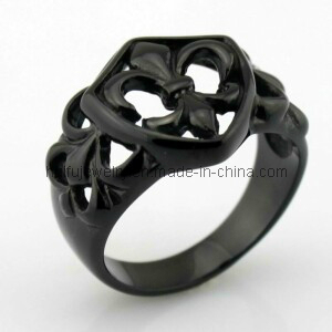 Black Plated Lasser Logo Religious Rings Stainless Steel