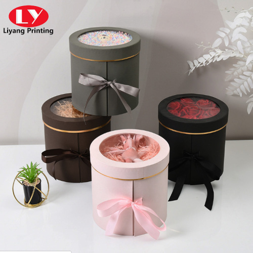 Custom Special Shape Round Gift Rose Flower Box