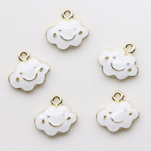 Cartoon Emaille Cloud Hangers Kleurrijke Legering Charms Oorbel Druppels Ornament Armband Sieraden Handgemaakte Accessoires: