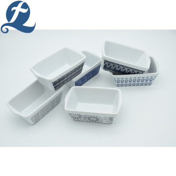 Pan de pan rectangular Utensilios para hornear de cerámica impresos personalizados