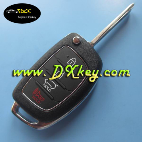 Topbest 433mhz 4d60 chip key remote for Hyundai car key flip key Hyundai 3+1 buttons