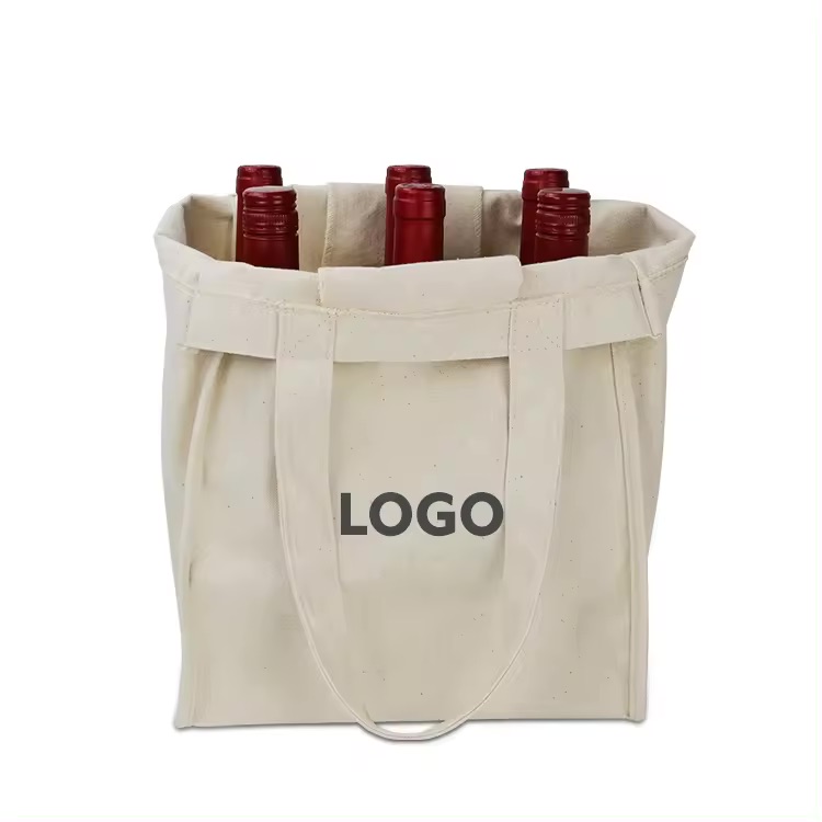 blank cotton carry wine bags for wine bottles